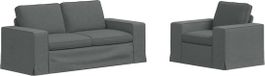 vidaXL Canapé 2 places Gris foncé Tissu