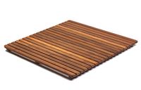 asinox Vierkante douchemat rooster, dicht hout, bruin, 71 x 71 cm