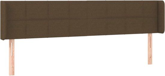 vidaXL Hoofdbord met randen 183x16x78/88 cm stof donkerbruin