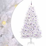 vidaXL Kunstmatige Hinged Kerstboom Wit 270 cm PVC en Staal