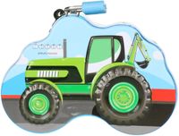Concorde Tirelire boîte tracteur - bleu - 14 x 6 x 10 cm - avec couvercle et serrure - coffre à monnaie
