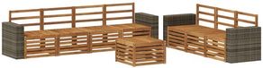 vidaXL - Salon d'angle - 4 places assises - Acacia massif - Naturel