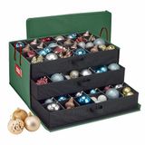 HOLDN' STORAGE Kerstornament opbergdoos met verdelers, geschikt voor maximaal 72 ornamenten (4 inch), grote organizer met 3 stapelbare trays - groen