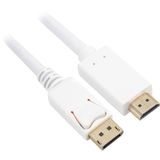 Sharkoon Adaptateur DisplayPort 1.2 vers HDMI (Blanc, 1 mètre, 4K)