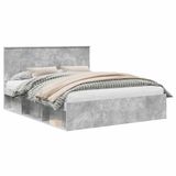 vidaXL - Bedframe - Betongrijs - 160 x 200 cm - Massief grenenhout