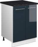 Vicco Wastafelkast Fame-Line, Donkerblauw hoogglans/Wit, 60 cm