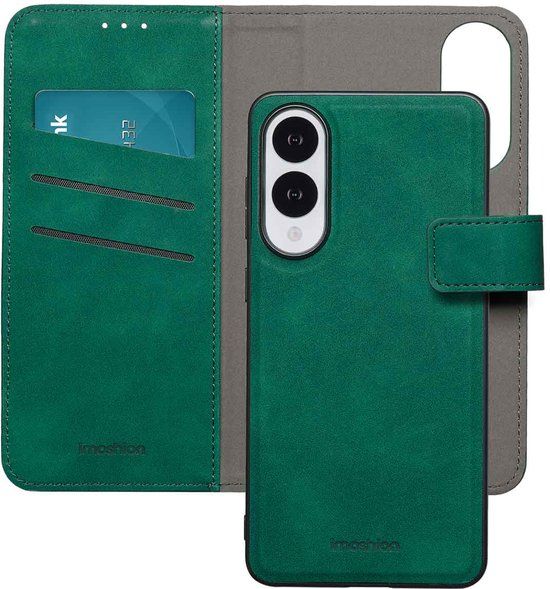 imoshion Hoesje - Geschikt voor Samsung Galaxy S25 Edge - Uitneembare 2-in-1 Luxe Bookcase - Donkergroen