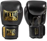 Metal Boxe Gants de boxe en cuir Thai Series 8 oz Noir/Or Unisexe Adultes