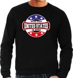 Bellatio Decorations Have fear United States is here sweater met sterren embleem in de kleuren van de Amerikaanse vlag - zwart - heren - Amerika supporter / Amerikaans elftal fan trui / EK / WK / kleding XL