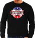 Bellatio Decorations Have fear United States is here sweater met sterren embleem in de kleuren van de Amerikaanse vlag - zwart - heren - Amerika supporter / Amerikaans elftal fan trui / EK / WK / kleding XL