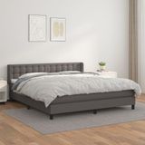 Maison Exclusive - Sommier à lattes de lit avec matelas Gris 180x200 cm Similicuir
