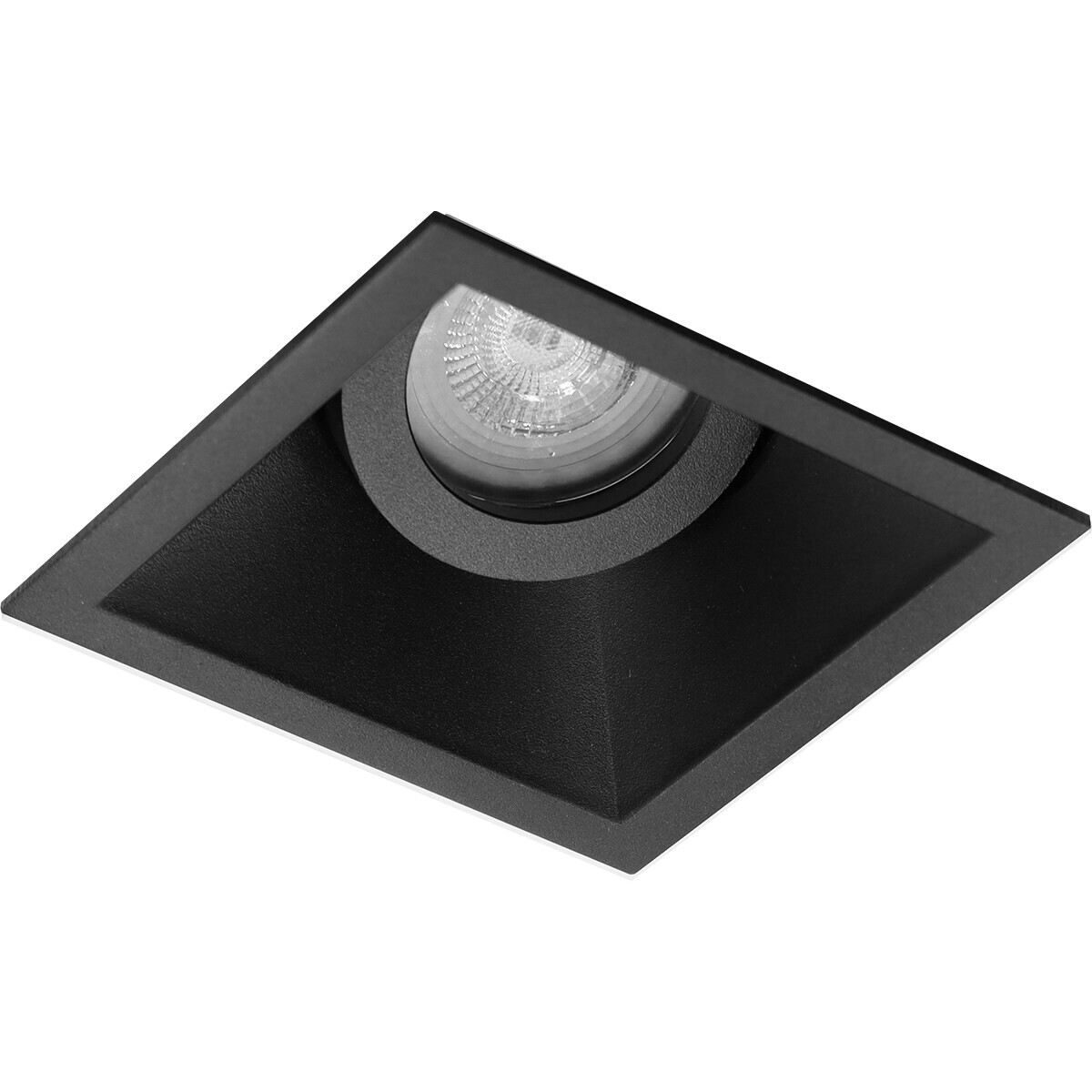 BES LED Spot Armatuur GU10 - Pragmi Zano Pro - Inbouw Vierkant - Mat Zwart - Aluminium - Kantelbaar - 93mm