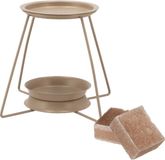 Merkloos Amberblokjes/geurblokjes cadeauset - Sandelhout geur - Inclusief geurbrander
