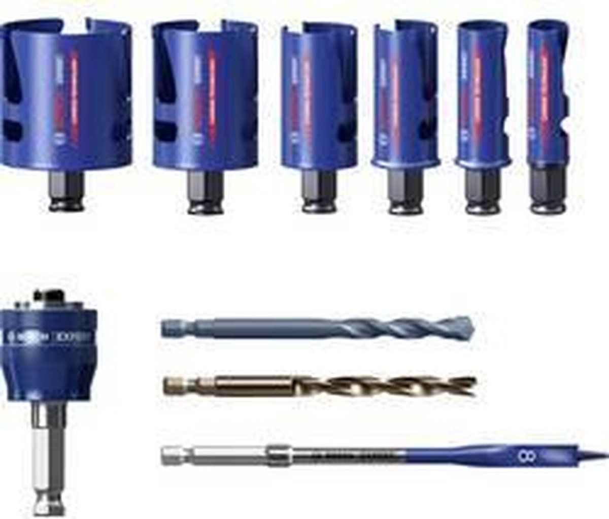 Bosch 10x Expert Construction Material gatzagensets (voor Zachthout, Ø 20-64 mm, accessoires Klopboormachine)