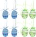 Merkloos / Sans marque Decoratie paaseieren hangend - 12x stuks - groen/blauw - piepschuim - 6 cm
