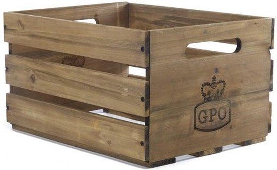 GPO CASSA - Houten LP Opbergkrat - Bruin