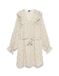 VERO MODA VMPETRA LS SHORT DRESS WVN GA NOOS - Dames - Mini jurk - S - Polyester - Lange mouw - V-hals - Print - Oatmeal