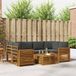 vidaXL - Salon en bois d'acacia - 6 places - Naturel et anthracite