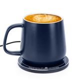 APEKX Automatische aan/uit zwaartekrachtinductie koffiemok met intelligente temperatuurregeling 131°F/55°C bekerwarmer, zelfverwarmend met draadloze oplaadfunctie, geschenken voor thuiskantoor (Blauw)