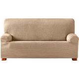 ECOMMERC3 Elastische jacquard-bankhoes, 2-zits, universele pasvorm en ademend, beige, slijtvast, antislip design met elastische band
