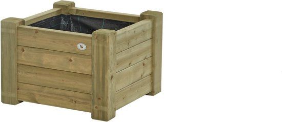 Talen Buitenmeubelen Bloembak 60x60cm Groen Hout Vierkant