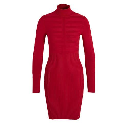 Morgan knitted tunic dress red