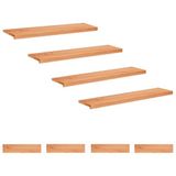 vidaXL Traplopers 8 st 120 x 30 x 2 cm Lak Massief beukenhout