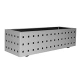 OFITURIA® Bloembak voor buiten, groot, rechthoekig, met wielen, voor kunstplanten, geschikt voor parken en tuin