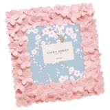 Laura Ashley 4x4 roze bloem getextureerde handgemaakte hars fotolijst met ezel en haak voor tafelblad en wanddisplay, decoratief bloemenontwerp huisdecoratie, fotogalerij, kunst, meer (4x4, roze)