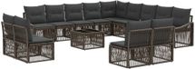 vidaXL Banc de jardin - Set - 14 - pièces - Gris - poly - rotin