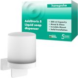 hansgrohe AddStoris S - Zeepdispenser, Lotiondispenser voor wandmontage, Dispenser voor vloeibare zeep, Verborgen bevestiging, Badkamer accessoires, mat wit, 41765700
