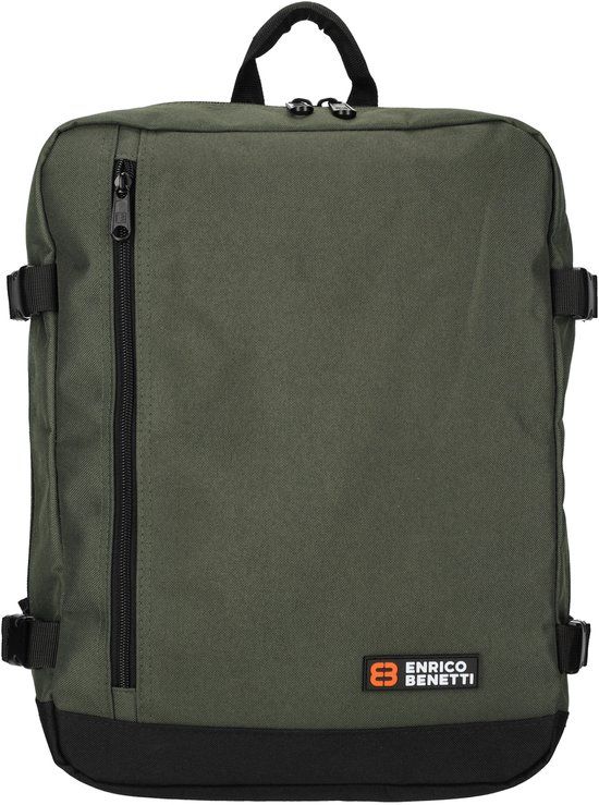 Enrico Benetti Amsterdam Underseater / Cabin Rugzak - 17 inch laptop, 24L - 54687 - Olijf