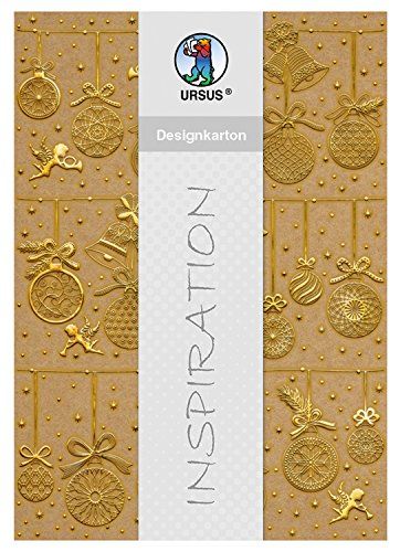 Ursus Designkarton Kerstballen - 250 g/m² - DIN A4 - Goud