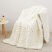 BeiJingLiangPinJiaZuoKeJiWenHuaFaZhanYouXianGongSi Couverture épaisse - 100% Laine épaisse - Pour canapé et lit - Blanc 101x127 cm