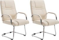 CLP Attila Set van 2 Eetkamerstoelen - Stof creme
