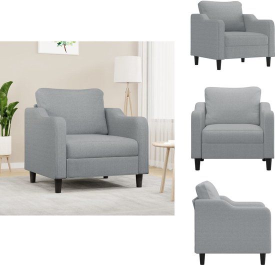 vidaXL Fauteuil 60 cm stof lichtgrijs