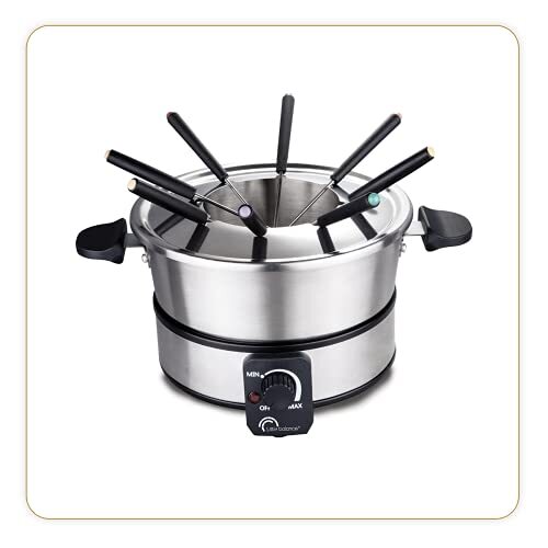 Little Balance 8500 Premium elektrisch fondue-apparaat met caquelon, inductie, 8 personen, roestvrij staal
