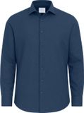 Vercate - Strijkvrij Kreukvrij Overhemd - Blauw - Regular Fit - Bamboe Katoen - Lange Mouw - Heren - Maat 41/L