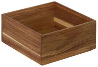 5Five Bestekbak/keuken organizer - 3x - 1 vaks - Smart Desk serie - acacia hout - 15 x 15 x 7 cm