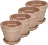 KOTARBAU® Terracotta Bloempot - Plantenpot met Schotel en Afvoergat ⌀ 13 cm