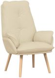 vidaXL Fauteuil Crème Stof en Multiplex 69 x 74 x 93 cm