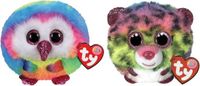 TY - Knuffel - Teeny Puffies - Owel Owl & Dotty Leopard