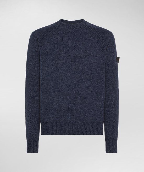 PEUTEREY ITOKAWA 03 Graphite blue-M Wol Lange mouw Mannen Aansluitend Blauw M (48)