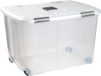 PLASTICFORTE Opslagbox - 130L - Transparant - Kunststof - met deksel en wielen