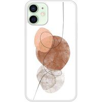 Apple Siliconen hoesje compatibel met iPhone 12 Mini One line bruin