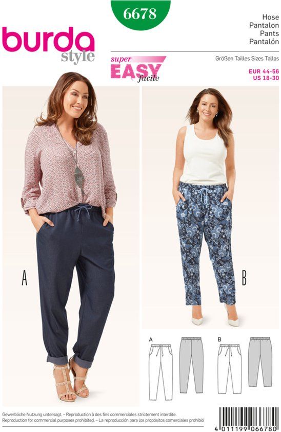 Burda Naaipatroon 6678 - Broek in variaties