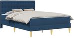 vidaXL Bedframe met matras met hoofdeinde Blauw 120 x 190 cm Stof