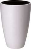 Form Plastic Plantenpot/bloempot Gobi - kunststof - wit - D40 x H58 cm - met binnenpot - rond