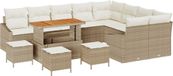 vidaXL Tuinbank Set Beige Poly Rattan