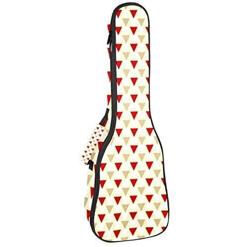 Mersov Concert Ukelele Rugzak, Heavy Duty Ukulele Case Bag met Opslag, Sopraan Concert Tenor Ukelele 10MM Gewatteerde BagBlack SchapenGolden & Rode Driehoek